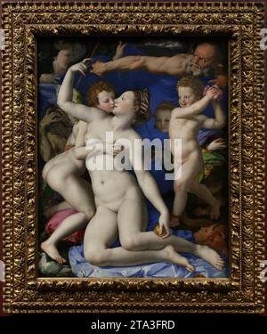 Venere, Cupido e tempo (Allegoria di Lust) 1540-45 di Agnolo Bronzino Foto Stock