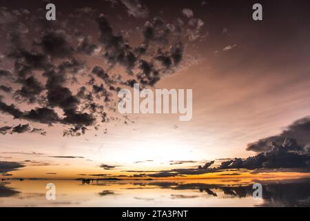 Salar de Uyuni Sunset, Bolivia Foto Stock