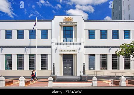 Art Deco Invercargill Law Courts Building, Don Street, Invercargill, Southland, South Island, nuova Zelanda Foto Stock