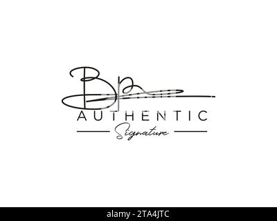 Vettore modello logo firma BP. Illustrazione Vettoriale