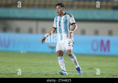 Bandung, Indonesia. 14 novembre 2023. L'argentino Ulises Gimenez durante la Coppa del mondo FIFA Under-17 Indonesia 2023 gruppo D partita tra Giappone 1-3 Argentina allo stadio si Jalak Harupat di Bandung, Indonesia, 14 novembre 2023. Credito: AFLO/Alamy Live News Foto Stock