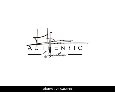Vettore modello logo firma HF. Illustrazione Vettoriale