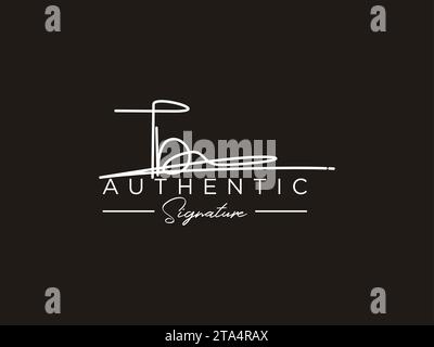 Vettore modello logo firma TB. Illustrazione Vettoriale