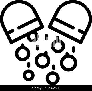 Capsula Fizz icona farmaco contorno vettore. Medicina salute. Aiuti per gas sodico Illustrazione Vettoriale