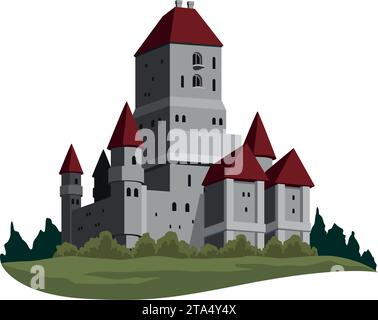 germania: castello gotico di neuschwanstein Illustrazione Vettoriale