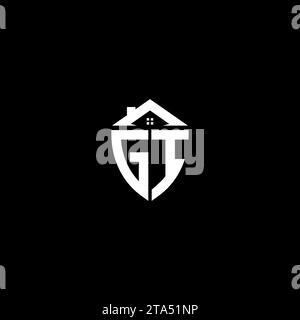 Monogramma con logo scudo premium con iniziali gi e modelli moderni Illustrazione Vettoriale