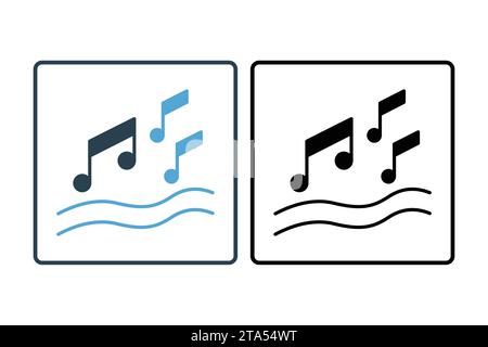 icona note musicali. icona relativa alla parte. stile icona a tinta unita. semplice progettazione vettoriale modificabile Illustrazione Vettoriale