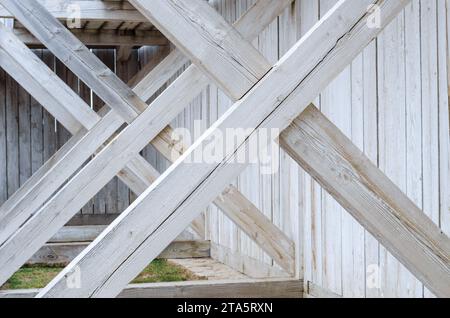 Sito storico nazionale del Fort Union Trading Post, ricostruzione parziale del famoso Fur Trading Post sull'Upper Missouri River Foto Stock