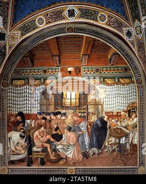 Prendersi cura dei malati 1440 di Domenico di Bartolo Foto Stock