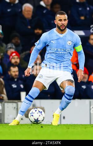 Manchester, Regno Unito. 29 novembre 2023. Kyle Walker del Manchester City durante la partita del Manchester City FC V RB Leipzig FC UEFA Champions League Round 1 Group G all'Etihad Stadium, Manchester, Inghilterra, Regno Unito il 28 novembre 2023 credito: Every Second Media/Alamy Live News Foto Stock