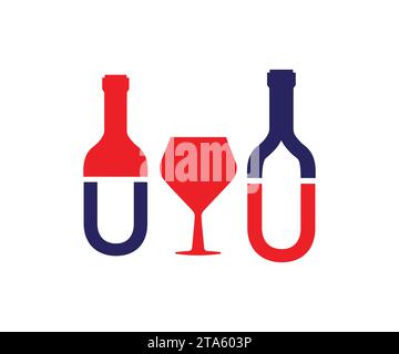 Vettore di design del logo del vino Illustrazione Vettoriale