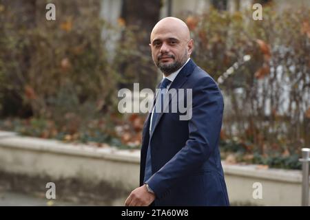 Londra, Inghilterra, Regno Unito. 29 novembre 2023. L'ex Segretario di Stato per la salute e l'assistenza sociale SAJID JAVID arriva all'inchiesta Covid-19. (Immagine di credito: © Thomas Krych/ZUMA Press Wire) SOLO USO EDITORIALE! Non per USO commerciale! Foto Stock