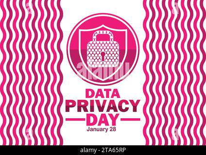 Illustrazione data Privacy Day Vector. Gennaio 28. Adatto per biglietti d'auguri, poster e striscioni. Illustrazione Vettoriale