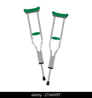 Icona stampelle isolata su sfondo bianco, illustrazione vettoriale Illustrazione Vettoriale