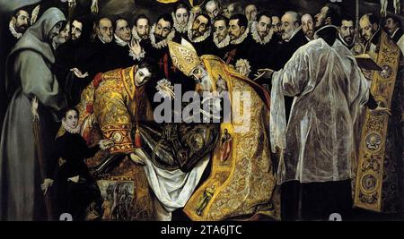 Sepoltura del conte di Orgaz (dettaglio) 1586-88 di El Greco Foto Stock