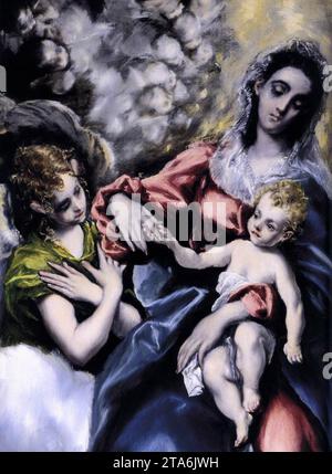 La Vergine col bambino con Santa Martina e Sant'Agnese (dettaglio) 1597-99 di El Greco Foto Stock