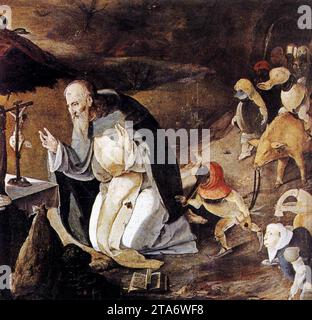 The Temptation of St Anthony c. 1530 di Lucas Van Leyden Foto Stock