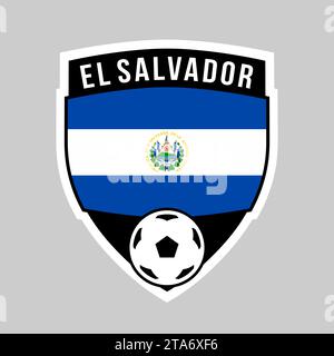 Illustrazione del distintivo della squadra Shield di El Salvador per il torneo di calcio Illustrazione Vettoriale