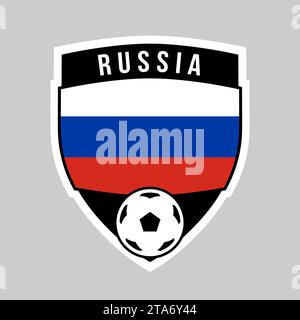 Illustrazione del distintivo della squadra Shield della Russia per il torneo di calcio Illustrazione Vettoriale