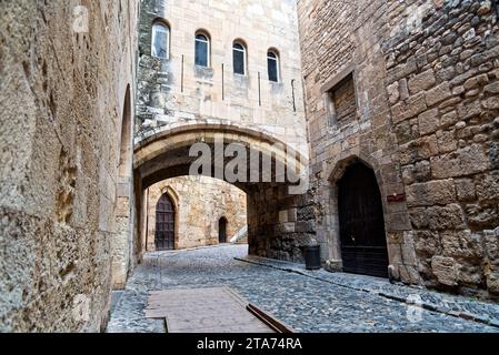 le centre-ville de Narbonne, le Canal de la Robine, la cathédrale et le passage de l'ancre, le marché local - le passage de l'ancre Foto Stock