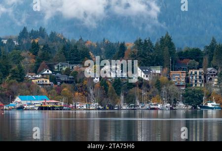 Waterfront Townscape, Sooke, Vancouver Island, British Columbia, Canada Foto Stock