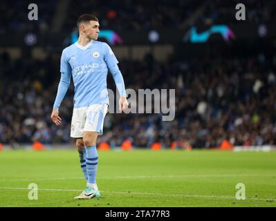 Etihad Stadium, Manchester, Regno Unito. 28 novembre 2023. Champions League Football, fase a gironi, Manchester City contro RB Lipsia; Phil Foden del Manchester City Credit: Action Plus Sports/Alamy Live News Foto Stock