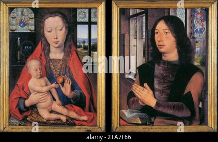 Diptych of Maarten Nieuwenhove 1487 di Hans Memling Foto Stock