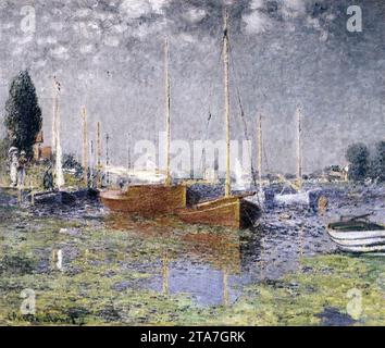 Red Boats all'Argenteuil c. 1875 di Claude Monet Foto Stock