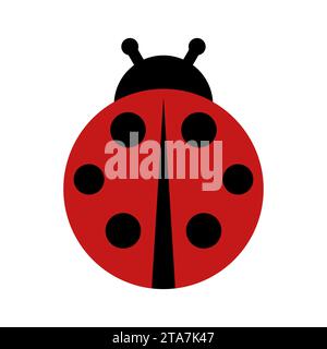 Icona Ladybug isolata su sfondo bianco. Illustrazione vettoriale Illustrazione Vettoriale