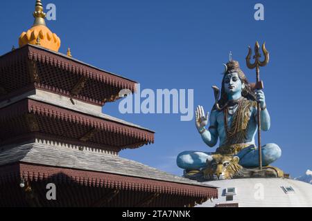 Nepal, Pokhara, Pumdikot, Shiva, Dio indù, statua, Foto Stock