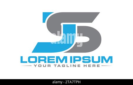 Design del logo JS Design moderno del logo Illustrazione Vettoriale