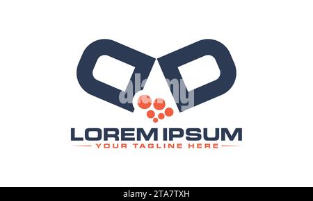 Design del logo medico esclusivo e design del logo professionale Illustrazione Vettoriale