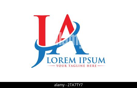 Logo Design JA esclusivo e Logo Design creativo Illustrazione Vettoriale