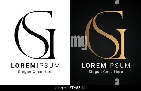 Design con logo monogramma GS o SG Luxury Initial Illustrazione Vettoriale