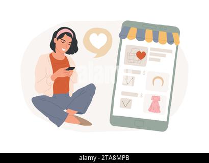 Elenco dei desideri illustrazione del vettore di concetto isolato. Lista dei desideri per gli acquisti online, sito Web di e-commerce, aggiungere alla raccolta personalizzata, account utente, prodotto a stock, concetto vettoriale per i retailer online. Illustrazione Vettoriale