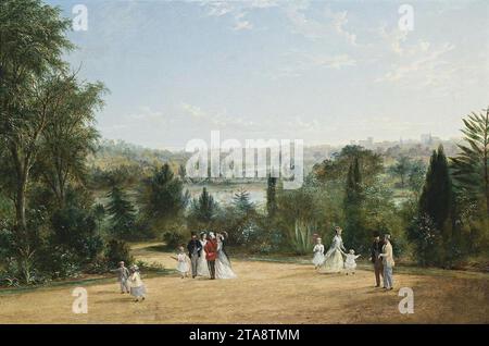 Vista di Melbourne da JH Carse nel 1868. Foto Stock