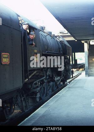 Due settimane trascorse viaggiando in Germania Ovest in treno fotografando locomotive a vapore Foto Stock