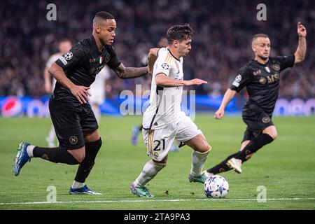 Madrid, Spagna. 29 novembre 2023. UEFA Champions League partita di calcio Real Madrid vs Napoli allo stadio Santiago Bernabeu, Madrid 29 novembre 2023. Brahim Diaz 900/Cordon Press Credit: CORDONE PRESS/Alamy Live News Foto Stock