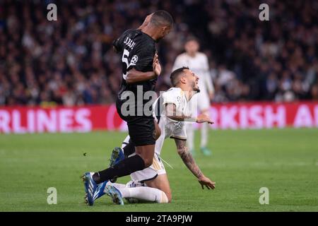 Madrid, Spagna. 29 novembre 2023. UEFA Champions League partita di calcio Real Madrid vs Napoli allo stadio Santiago Bernabeu, Madrid 29 novembre 2023. Joselu 900/Cordon Press Credit: CORDON PRESS/Alamy Live News Foto Stock