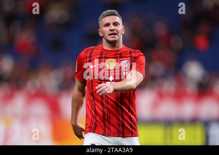 Saitama, Giappone. 29 novembre 2023. Bryan Linssen (Reds) calcio/calcio : AFC Champions League 2023-24 fase a gironi tra Urawa Red Diamonds 2-1 Wuhan Three Towns Football Club al Saitama Stadium 2002 a Saitama, Giappone . Crediti: Naoki Morita/AFLO SPORT/Alamy Live News Foto Stock