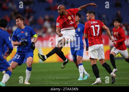 Saitama, Giappone. 29 novembre 2023. Jose Kante (Reds) calcio/calcio : AFC Champions League 2023-24 fase a gironi tra Urawa Red Diamonds 2-1 Wuhan Three Towns Football Club al Saitama Stadium 2002 a Saitama, Giappone . Crediti: Naoki Morita/AFLO SPORT/Alamy Live News Foto Stock