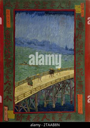 Vincent van Gogh - Brug in de regen- naar Hiroshige Foto Stock