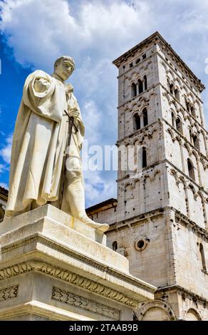 Statua di Francesco Burlamacchi, Lucca, Toscana, Italia Foto Stock