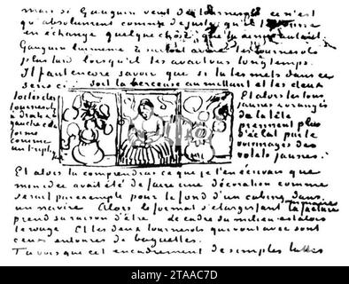 Vincent van Gogh - Trittico dei girasoli Berceuse - lettera. Foto Stock