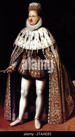 Vincenzo i Gonzaga con le vesti dell'incoronazione. Foto Stock