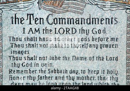 Ten Commandments Memorial, Wesley Bolin Memorial Plaza, Phoenix, Arizona Foto Stock