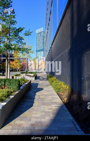 La Beetham Tower da Medlock Street, Manchester, Inghilterra, Regno Unito. Foto Stock