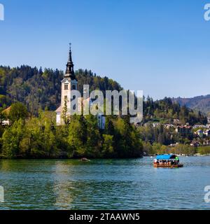 Chiesa dell'assunzione, Bled, alta Carniola, Slovenia Foto Stock