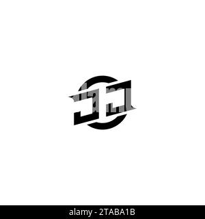 Logo iniziale del gioco JJ, design del banner per il tuo team di e-sport o streaming Illustrazione Vettoriale