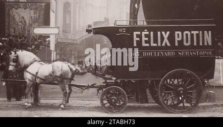 Voiture de livraison Félix Potin en 1901. Foto Stock